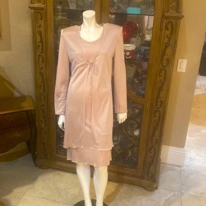 Cattiva Light Pink Silver Shimmer Dress 2pc Set sz 8/10